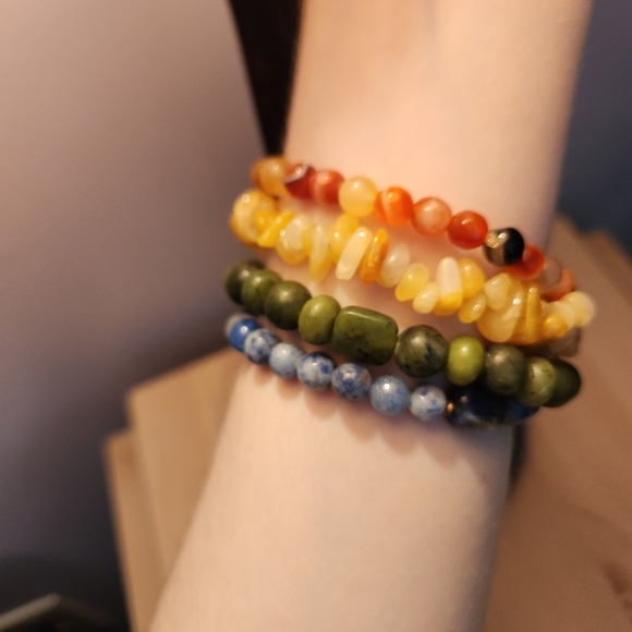 Boho Crystal Beaded Bracelet Stacking Set Of 3 - Picture 2 of 12